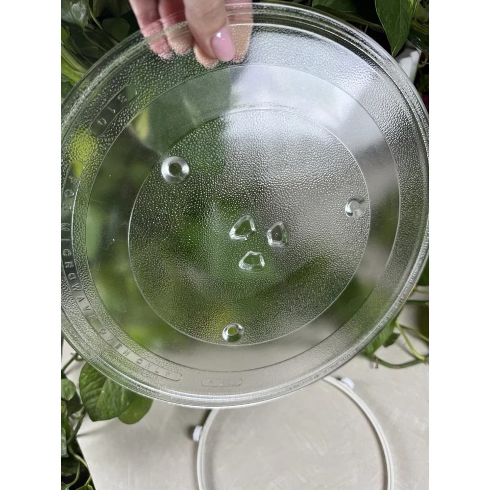 Glass Microwave Turntable Plate 11.5 inch Diameter Replacement Dish W/ Roller